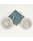 Boucles d'oreilles Natura argentées