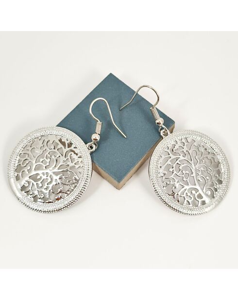 Boucles d'oreilles Natura argentées