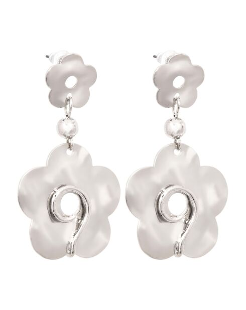 Boucles d'oreilles Florusa argentées