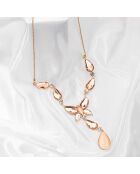 Crystal Butterfly goud/nude perzik ketting