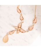 Crystal Butterfly goud/nude perzik ketting