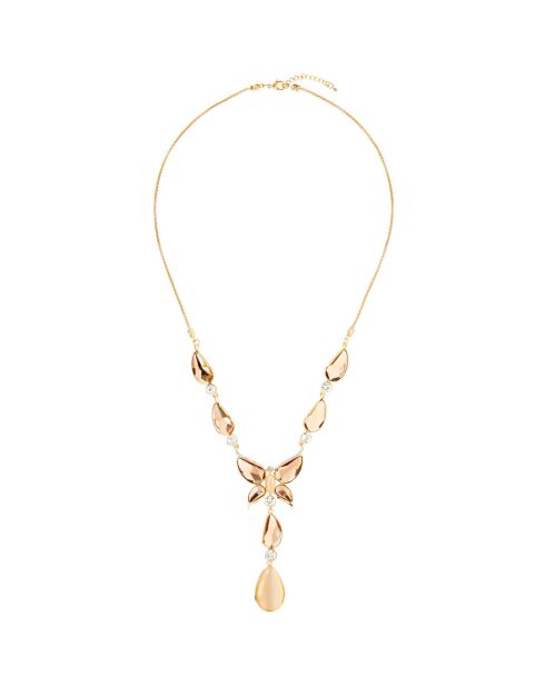 Crystal Butterfly goud/nude perzik ketting