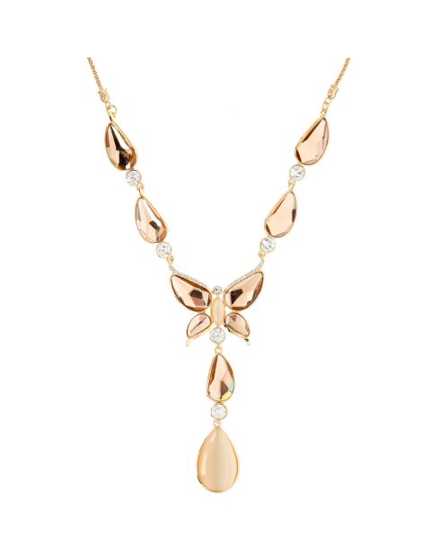 Crystal Butterfly goud/nude perzik ketting