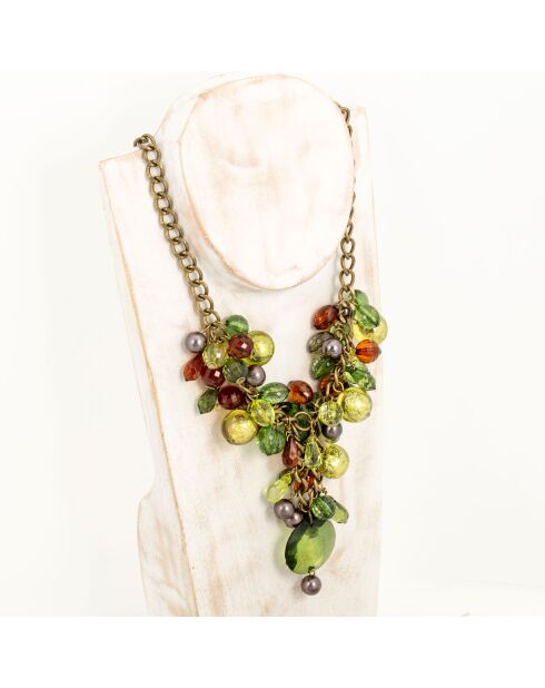 Collier Evena doré/vert
