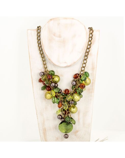 Collier Evena doré/vert