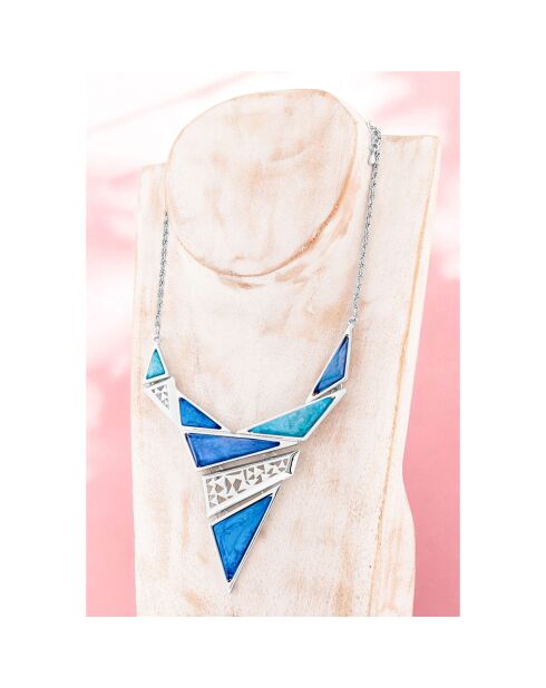 Collier Isadora argenté/bleu