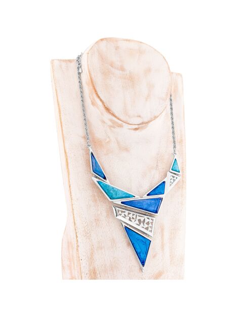 Collier Isadora argenté/bleu
