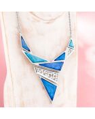 Collier Isadora argenté/bleu