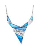 Collier Isadora argenté/bleu