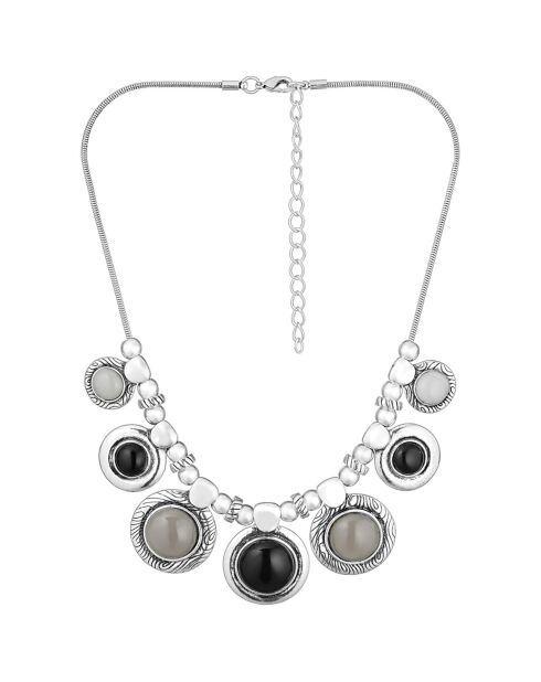 Collier Sevea argenté/noir