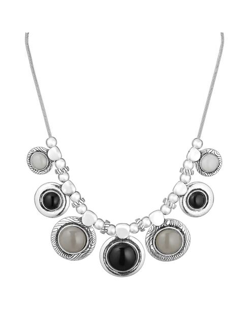 Collier Sevea argenté/noir