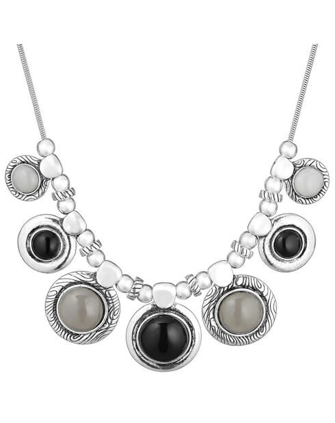 Collier Sevea argenté/noir