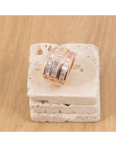 Bague Cascali doré/blanc