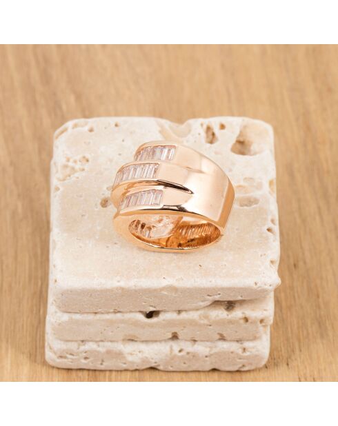 Bague Cascali doré/blanc