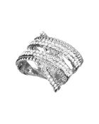 Bague Crossing Lines argenté/blanc