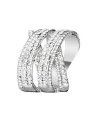 Bague Crossing Lines argenté/blanc