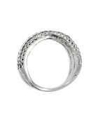 Bague Crossing Lines argenté/blanc