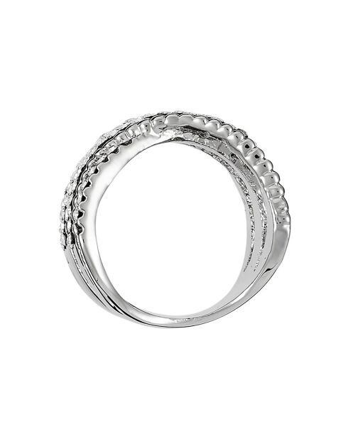 Bague Crossing Lines argenté/blanc