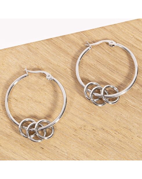 Boucles d'oreilles Eocero argentées