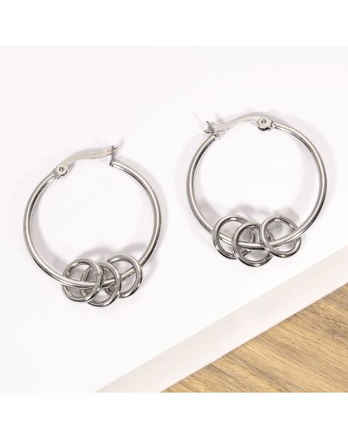 Boucles d'oreilles Eocero argentées