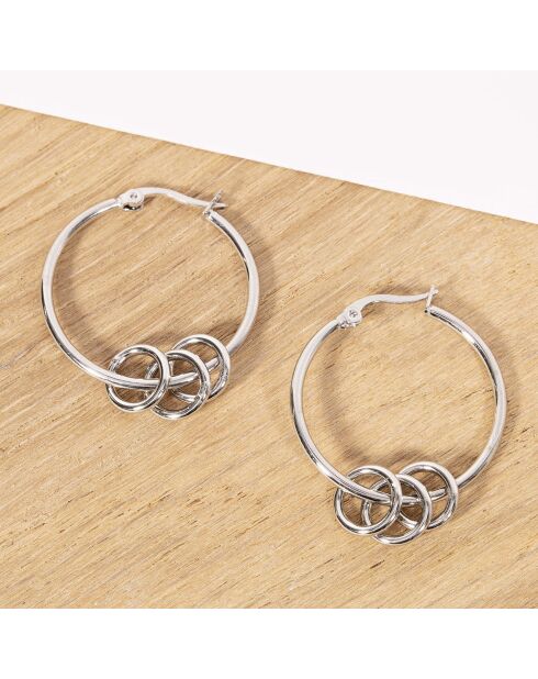 Boucles d'oreilles Eocero argentées