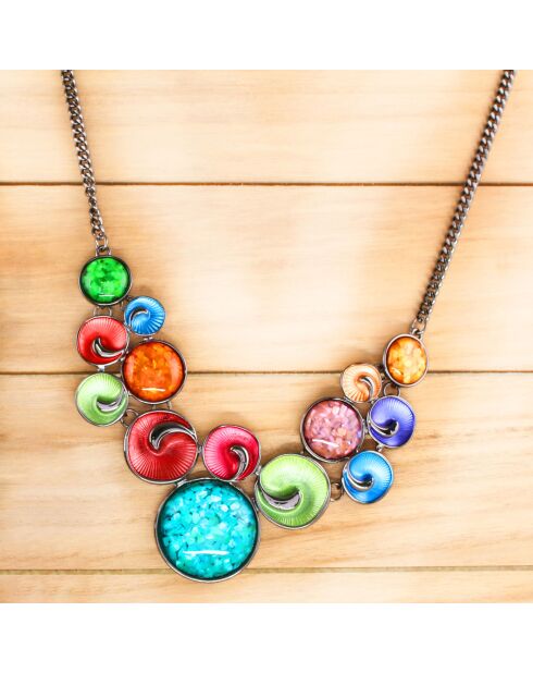 Collier Brasilia argenté/multicolore