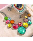 Collier Brasilia argenté/multicolore
