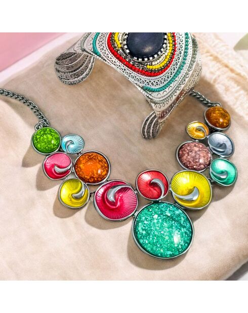 Collier Brasilia argenté/multicolore