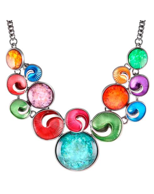 Collier Brasilia argenté/multicolore