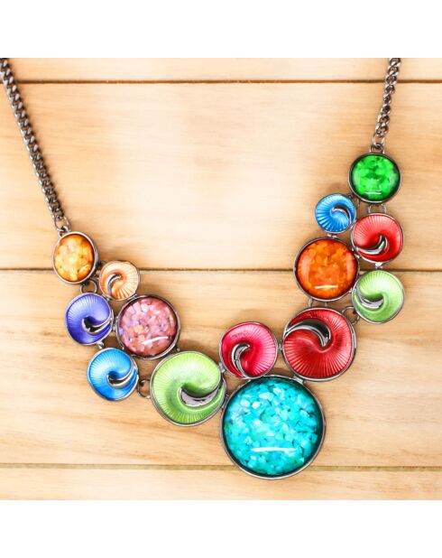 Collier Brasilia argenté/multicolore