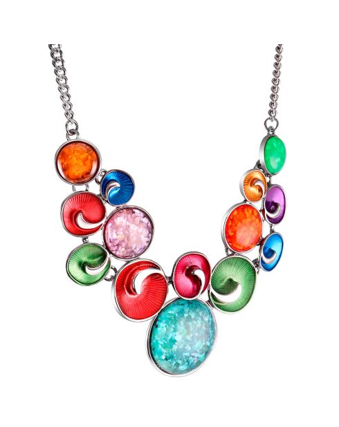 Collier Brasilia argenté/multicolore