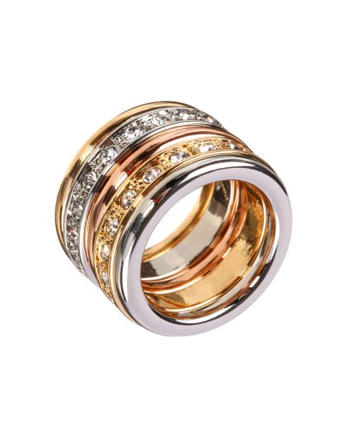 Anello Cinquecio in argento/oro/rosa