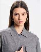 Chemise en Laine mélangée Landers Flannel gris foncé