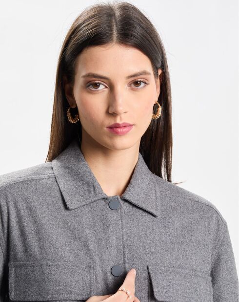 Chemise en Laine mélangée Landers Flannel gris foncé