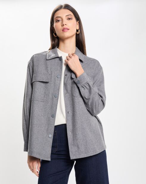 Chemise en Laine mélangée Landers Flannel gris foncé