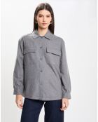 Chemise en Laine mélangée Landers Flannel gris foncé