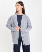 Gilet 100% Laine Lambswool Line gris