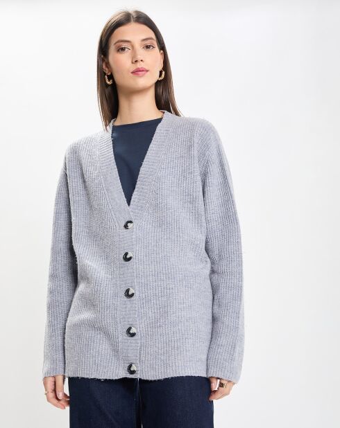 Gilet 100% Laine Lambswool Line gris