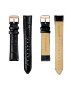 Montre Mixte en Cuir Geneva noire