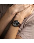 Orologio Geneva in pelle mista marrone