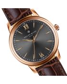 Orologio Geneva in pelle mista marrone