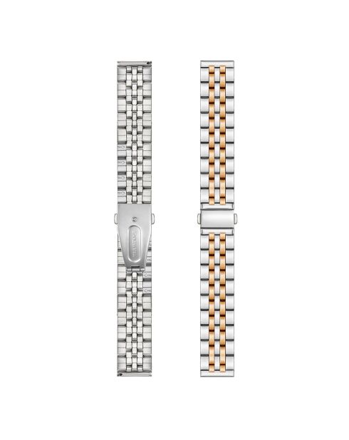 Rosegoud/zilver gemengd horloge van Lugano Steel