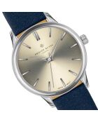 Montre Mixte en Cuir Lugano bleu foncé