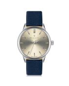 Montre Mixte en Cuir Lugano bleu foncé