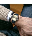 Montre Mixte en Cuir Lugano bleu foncé