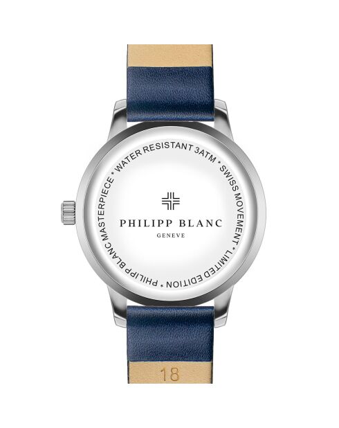 Montre Mixte en Cuir Lugano bleu foncé