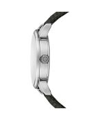 Lugano Schwarze Armbanduhr aus gemischtem Leder