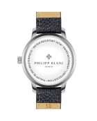 Lugano Schwarze Armbanduhr aus gemischtem Leder