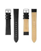 Lugano Schwarze Armbanduhr aus gemischtem Leder