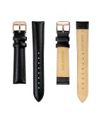 Orologio Lugano in pelle mista nera